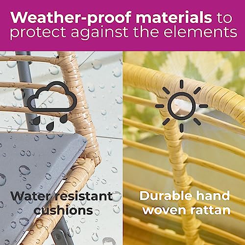 Neo Garden Patio Furniture Wicker Rattan Chair Table Sofa Outdoor Indoor Balcony Conservatory Cushion Set (Natural) 4 Neo Garden Patio Furniture Wicker Rattan Chair Table Sofa Outdoor Indoor Balcony Conservatory Cushion Set (Natural) - Image 4