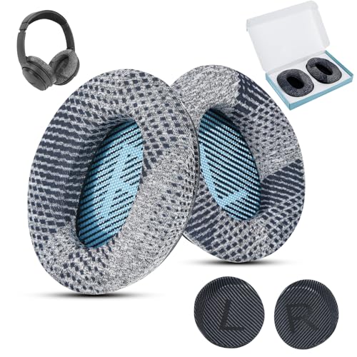 Cooling-Gel QuietComfort 35 / QC35 ii Fabric Replacement Ear Pads for Bose Headphones Cusion, Compatible with Bose QC25 QC2 QC15/ Around-Ear 2 AE2i AE2w/ SoundTrue & SoundLink Series, Blue and Black