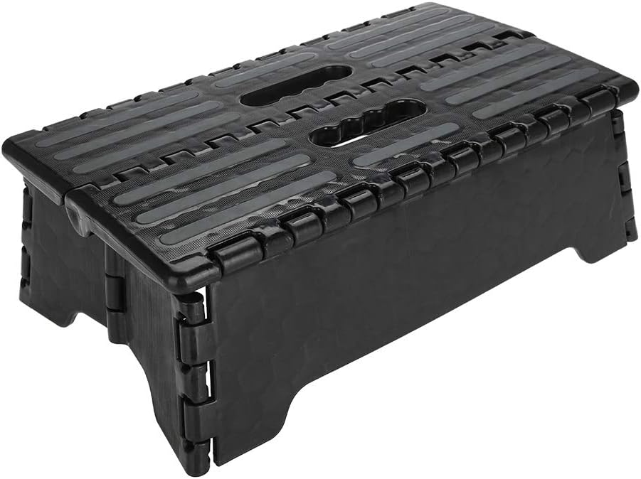 Portable Folding Step, Heavy Duty Foldable Stool, Carrying Handle, Holds Up to 300lb, Foldable Stepping Stool for Car, Kitchen & Bath