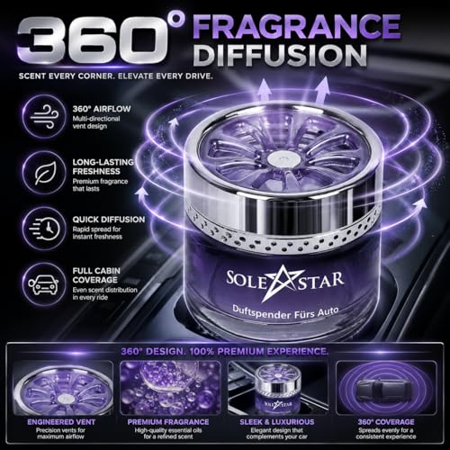 Image of SoleStar Royal Musk Premium Car Perfume Gel | Long Lasting Dashboard Car Air Freshener | Premium Gel Car Fragrance | Pack of 1 | 60g | Made in India