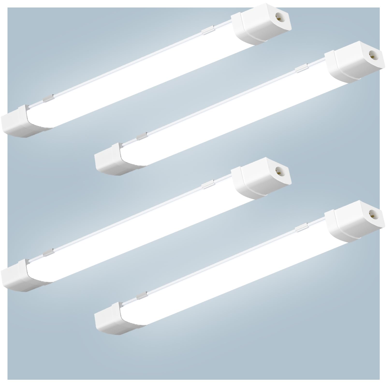 Bellanny 4pack 4ft 115cm LED Batten Light, 6500K 4400LM LED Tube Light with Motion Sensor, IP65 Waterproof Strip Lights for Garage, Shed, Office, Workshop, Not Spliceable