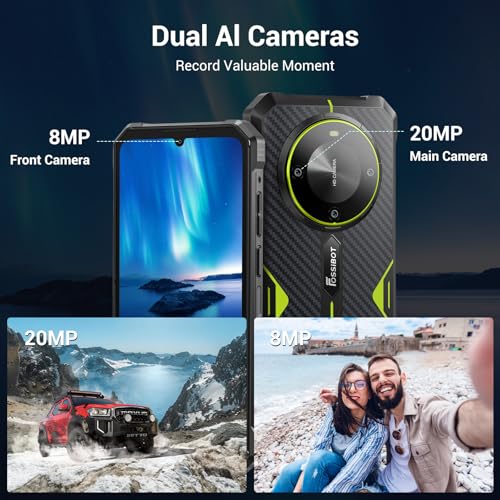 Image of FOSSIBOT F119-14 Rugged Cellphone Unlocked,10300mAh Battery,20MP+8MP Smartphone,12+64GB /128GB Storage Cellphones,6.745 inch HD Display Display Phone,IP68 /IP69K /Dual Sim /Waterproof 2026 Green