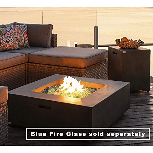 COSIEST-2-Piece-Outdoor-Propane-Fire-Pit-Table-Set-w-Tank-Celadon-Faux-Stone-35-inch-Square-Fire-Table-w-50000-BTU-Stainless-Steel-Burner-w-Metal-Lid-20lb-Hideway-Tank-for-Garden-Porch