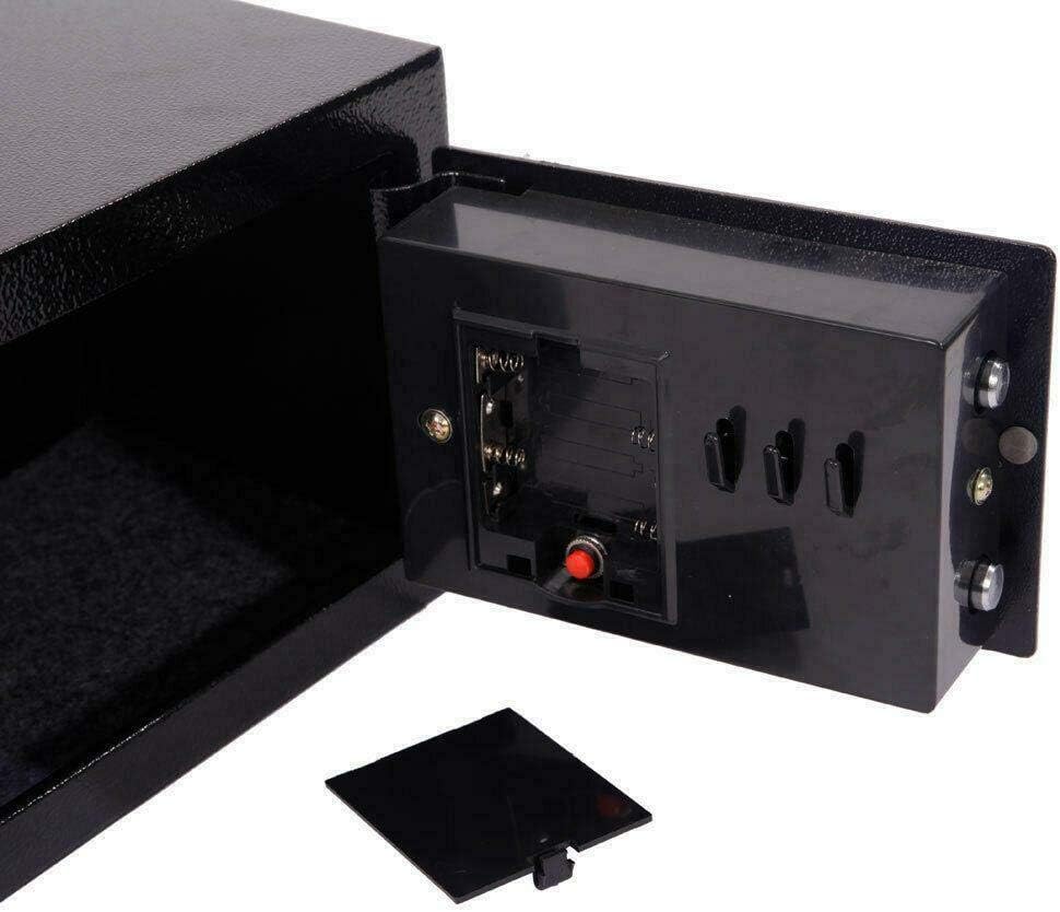 Electronic Digital Safe Box Keypad Lock Security Home Office Cash Jewelry, Black, (9.06 x 6.69 x 6.69) inch (L x W x H)
