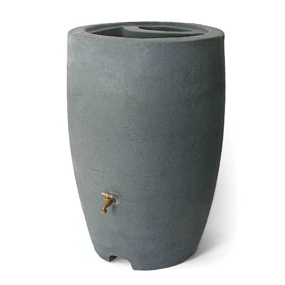 Algreen Products Athena Rain Barrel 50-Gallon, Charcoalstone