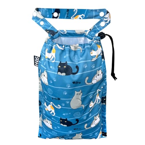 Image of Cute Hanging Car Trash Garbage Bag 100% Leakproof Waterproof Multipurpose for Car Back Front Seat Console with Hanging Strap (Cats Play)