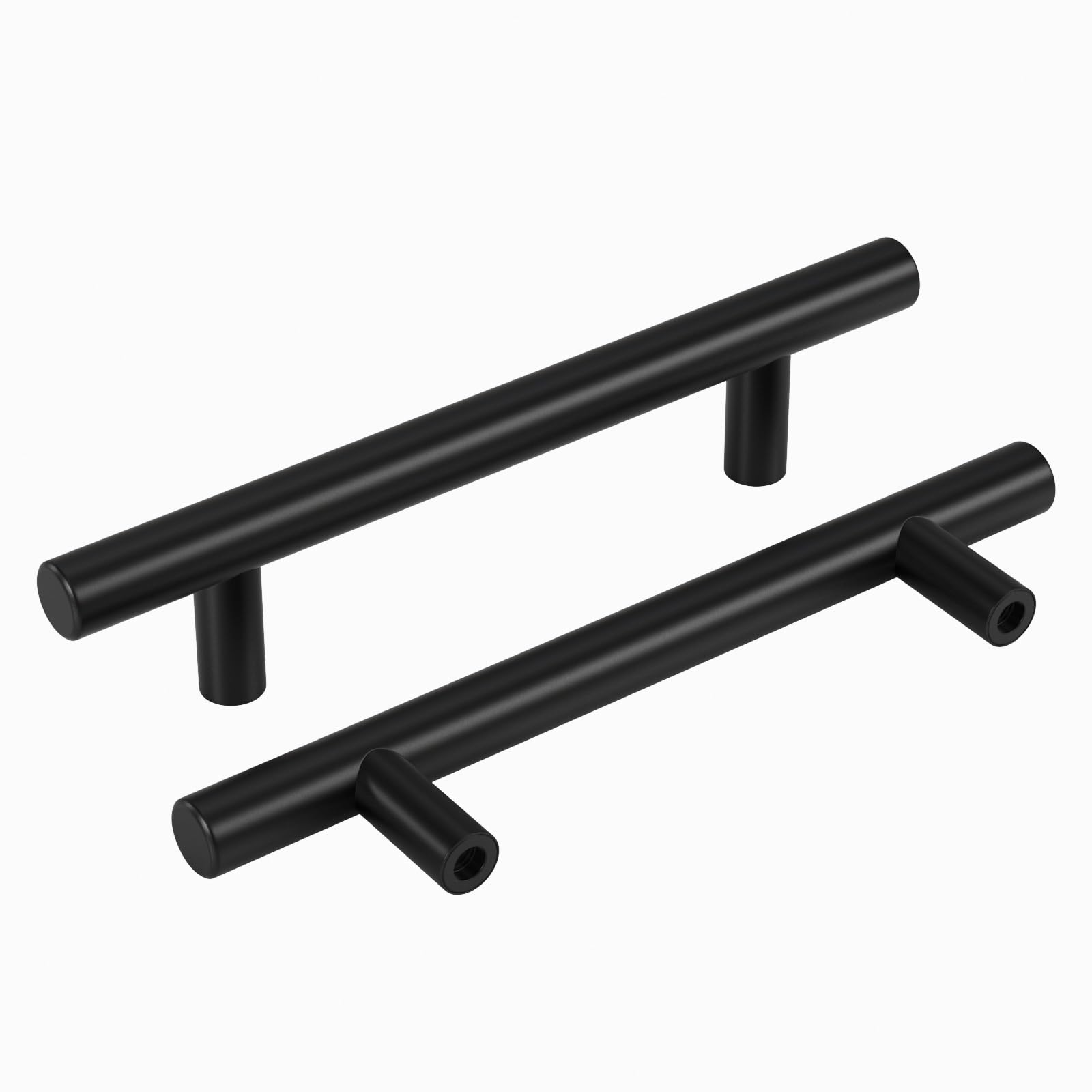 homdiy Black Cabinet Handles 20Pack 3-3/4inch Hole Center Kitchen Drawer Pulls and Knobs Stainless Steel Cabinet Hardware for Bathroom, Cupboard