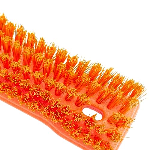 Image of SPARTA Comfort Grip Scrub Brush Hand Brush for Bathroom, Kitchens, Countertop, Plastic, 8 Inches, Orange