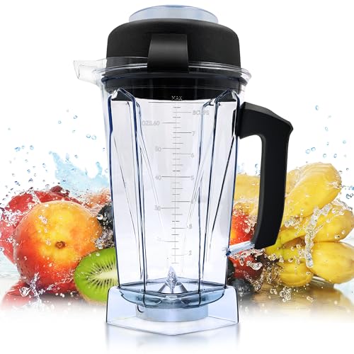 Image of Blender Pitcher 64oz, Replacement for 5200 5000 5500 6300 7500 Pro200 750 VM0101 VM0102 VM0103 E310 320, Classic /Explorian /Commercial series Pitcher Jar Cup 3 year warranty