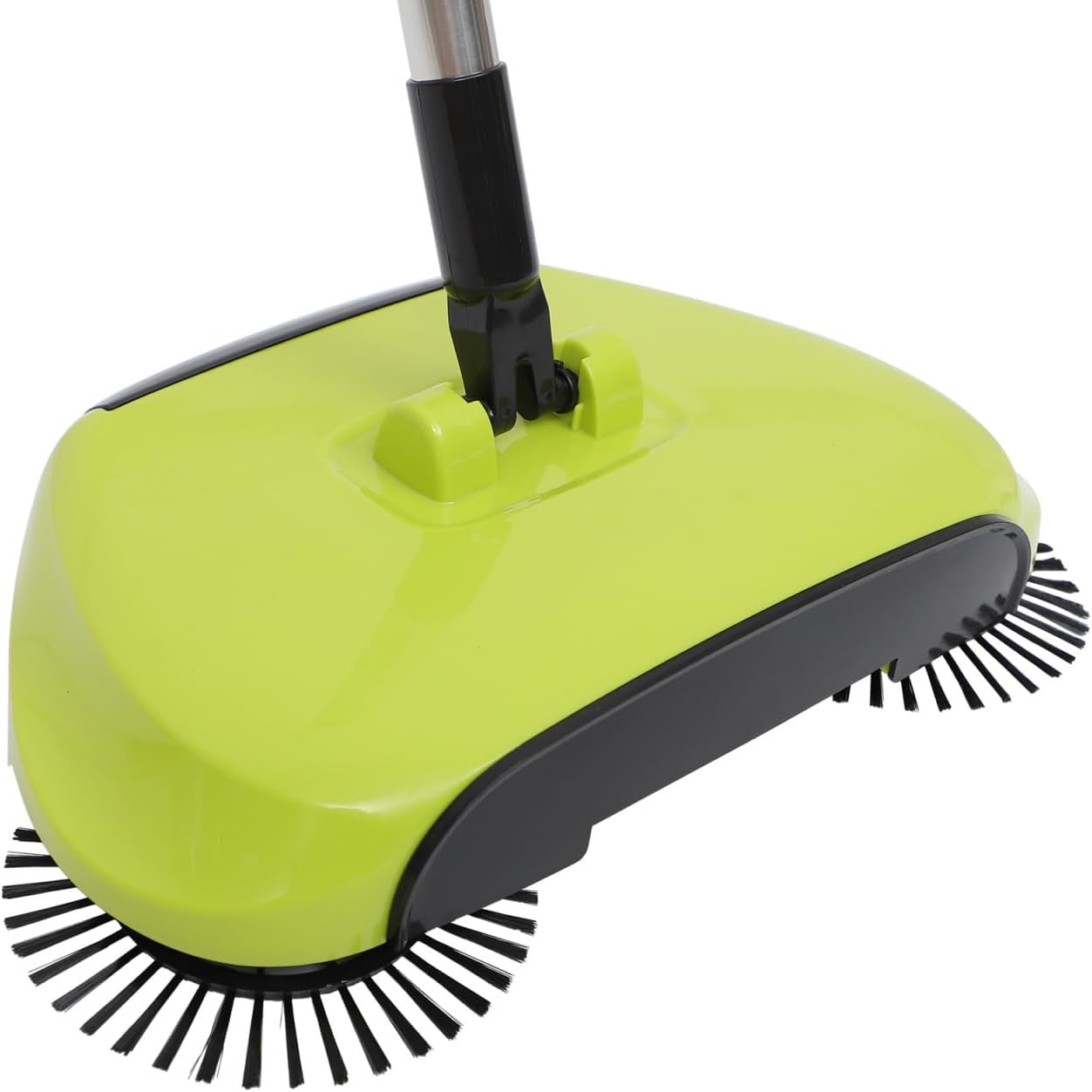 Hand Push Sweeper 3-in-1 Broom Dustpan Trash Bin Adjustable Handle 360° Rotating Floor Cleaning Mop for Carpet, Tile, Hardwood Green