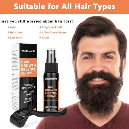 LOPHE Hair Growth Spray, Derma Roller and Hair Growth Serum Kit for Hair Anti Loss Thickening Regrowth, Hair Growth Oil Spray Stimulate Beard and Hair Growth, Hair Thickening Products for Men Women - Image 7
