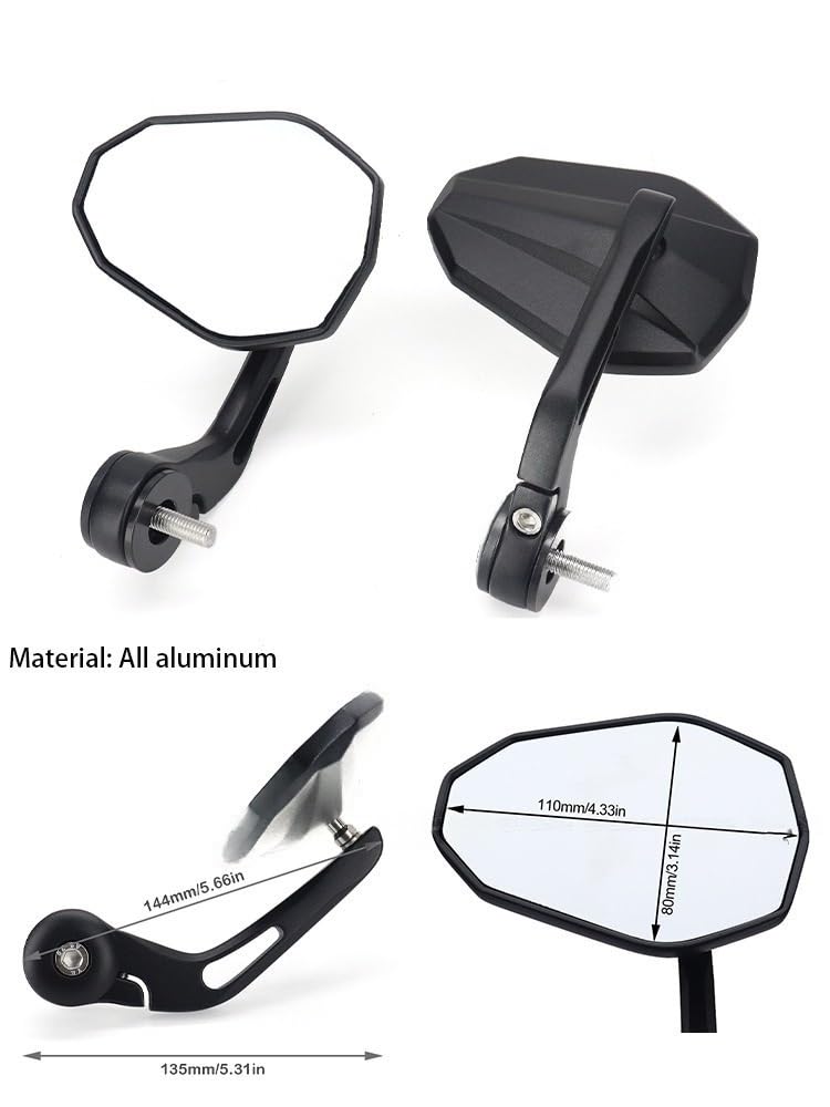Moto Lusterko końcówkowe kierownicy Motocyklowa k Pasuje Do Yamaha MT-09 SP MT-09 FZ 09 2023 2025 Rączka Motocyklowa Koniec Kierownicy Lusterko Wsteczne Kierownica Lusterka