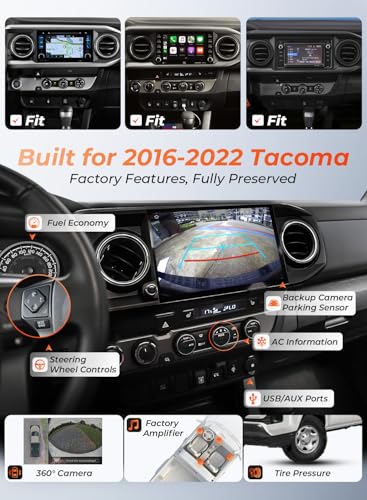 Dasaita 11.6" 2K Car Stereo for Toyota Tacoma 2016-2023, Wireless CarPlay - image 2