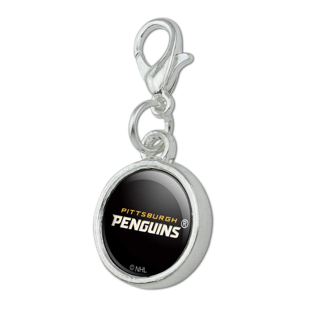 GRAPHICS & MORE NHL Pittsburgh Penguins Logo Antiqued Bracelet Pendant Zipper Pull Charm with Lobster Clasp
