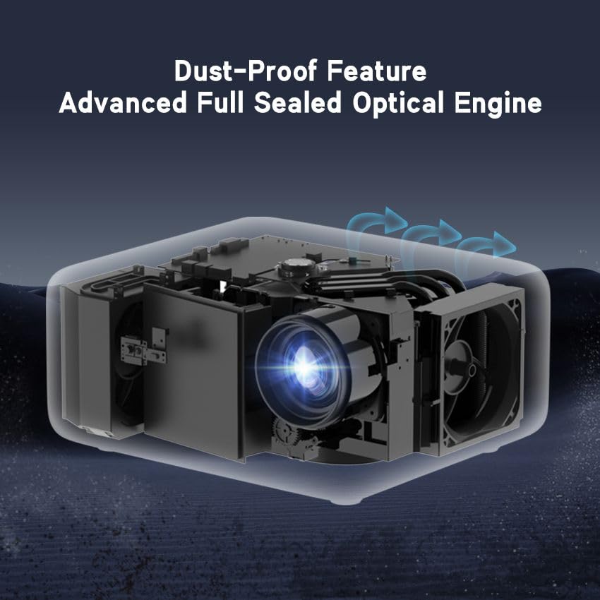 Image of Lazervision Lv1040 Sun Max 4K Ultra HD Projector | 4000 ANSI Lumens | Android 14 | 50000 Hr Lamp | Auto & Digital Focus & Keystone | MEMC | HDMI, ARC, WiFi, BT 5 | 2GB+32GB | HDR10 | 5Yr Warranty
