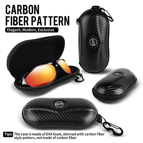 Image of BLUPOND Sunglasses Case Semi Hard EVA Shell with Metal Hanging Hook Belt Clip Sun Glasses Storage