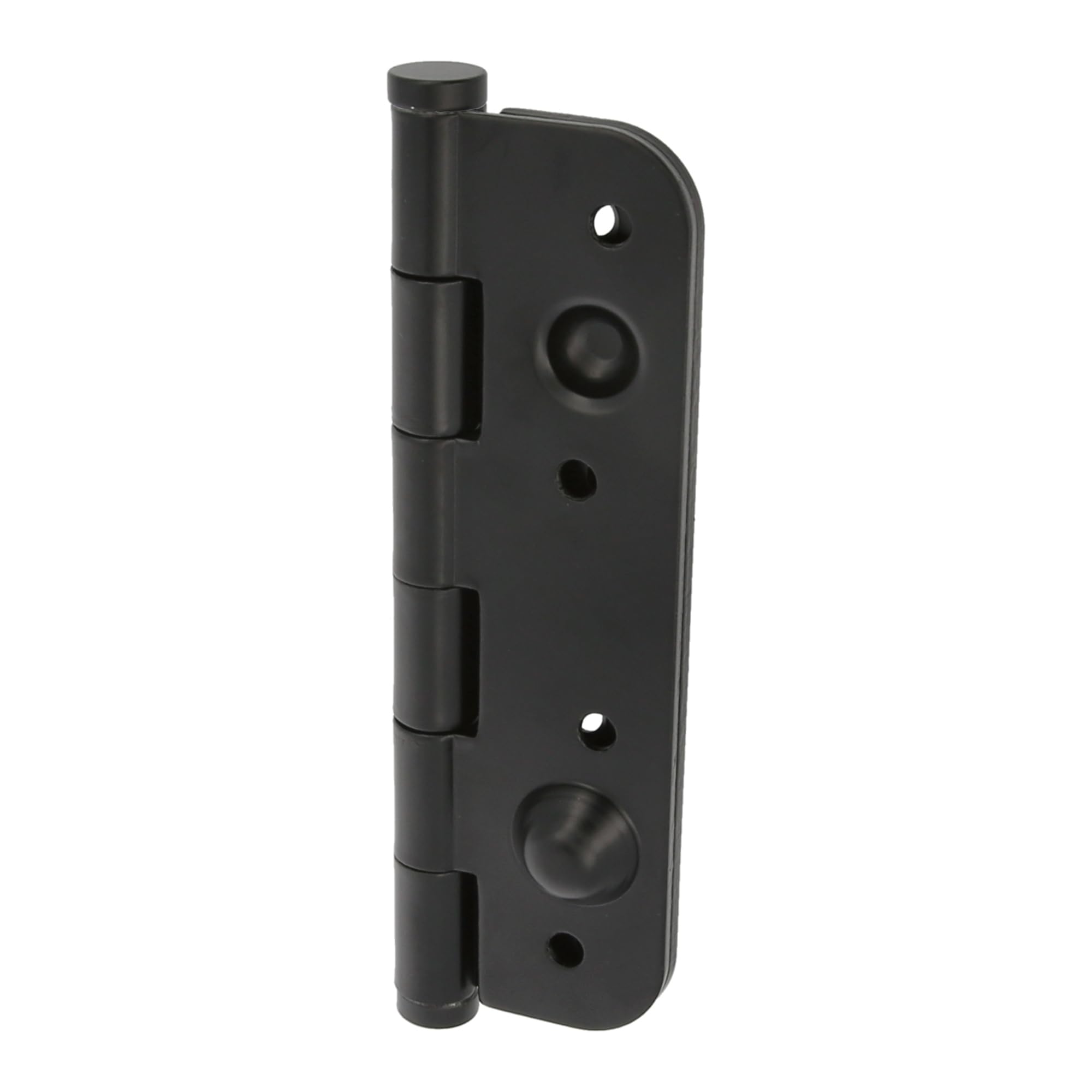 Amig - Pack de 6 Bisagras de Seguridad para Puertas - Cantos Redondos - Apertura y Cierre Silenciosos - Sujeta Puertas de Entrada con Firmeza - Acero - Negro Epoxi - 150 x 82 x 3 mm