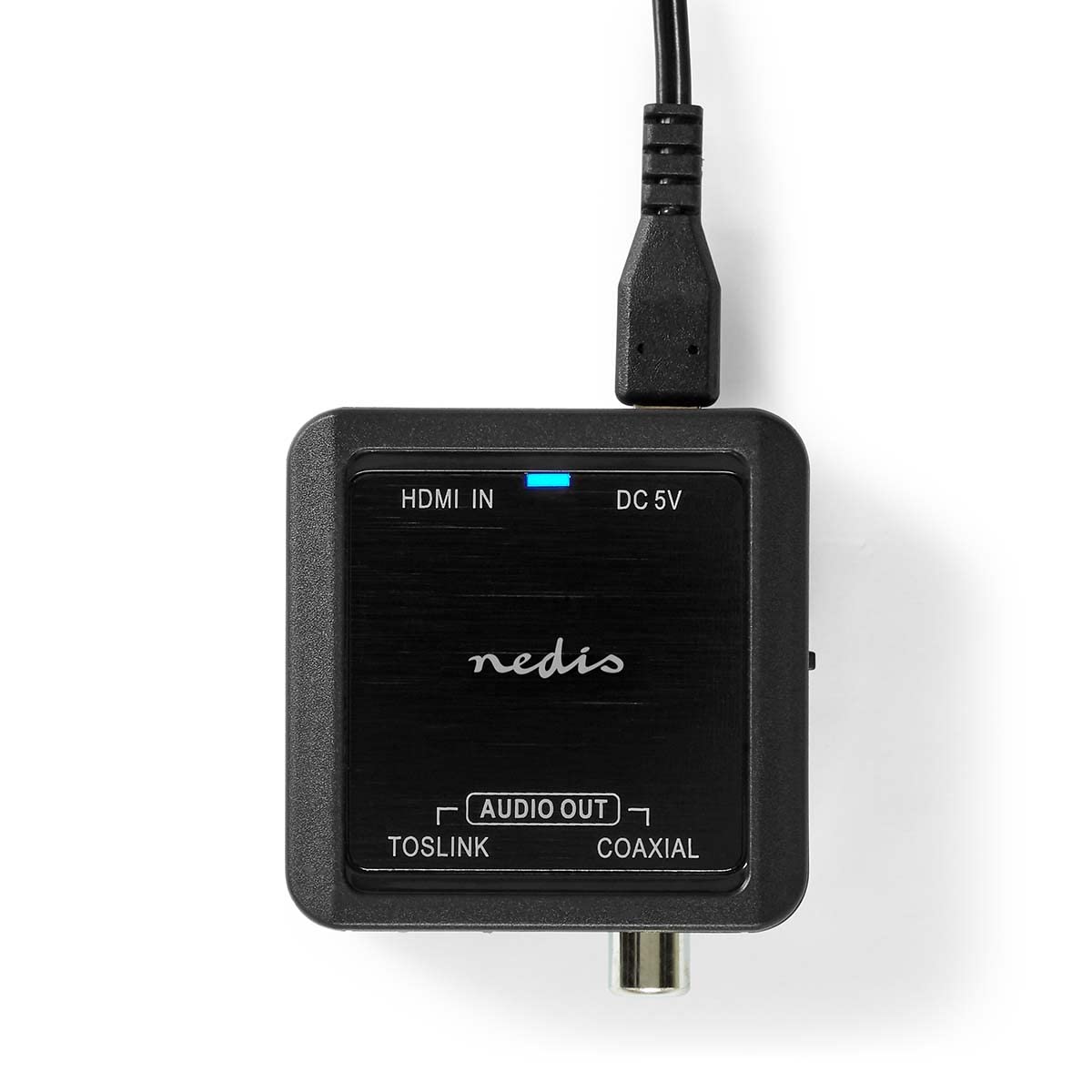 Nedis | Convertisseur audio numérique | 1 voie | Entrée de connexion : DC Power/HDMI™ | Sortie de connexion : 1 x audio coaxial / 1 x TosLink femelle | eARC | Automatique | Anthracite