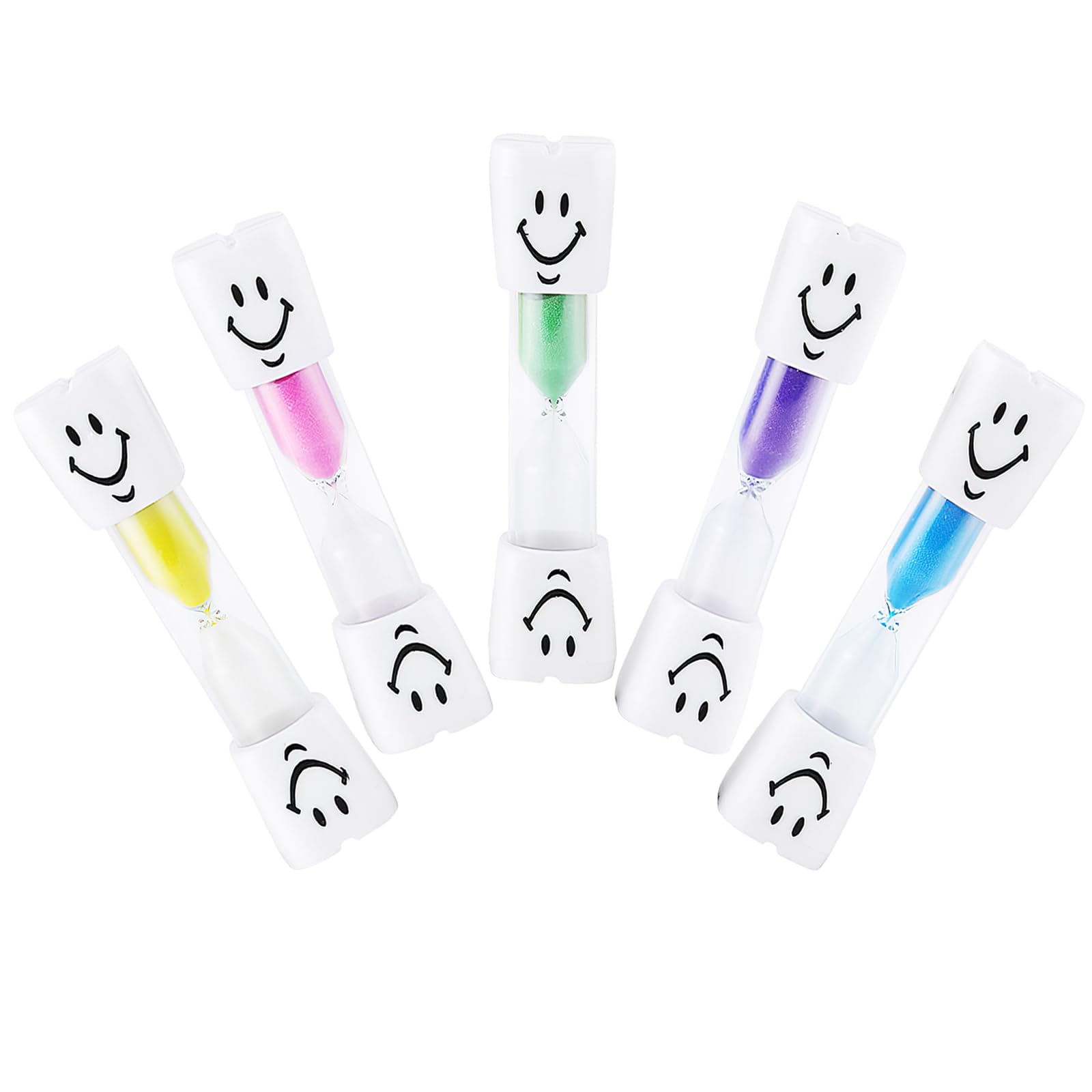 12 Pezzi Clessidra Timer dell' Orologio 30 Sec/ 1 Minuti / 2 Minuti / 3 Minuti / 5 Min / 10 Min Set Clessidre Sabbia Colorata per Bambini Lavarsi i Denti Scuola