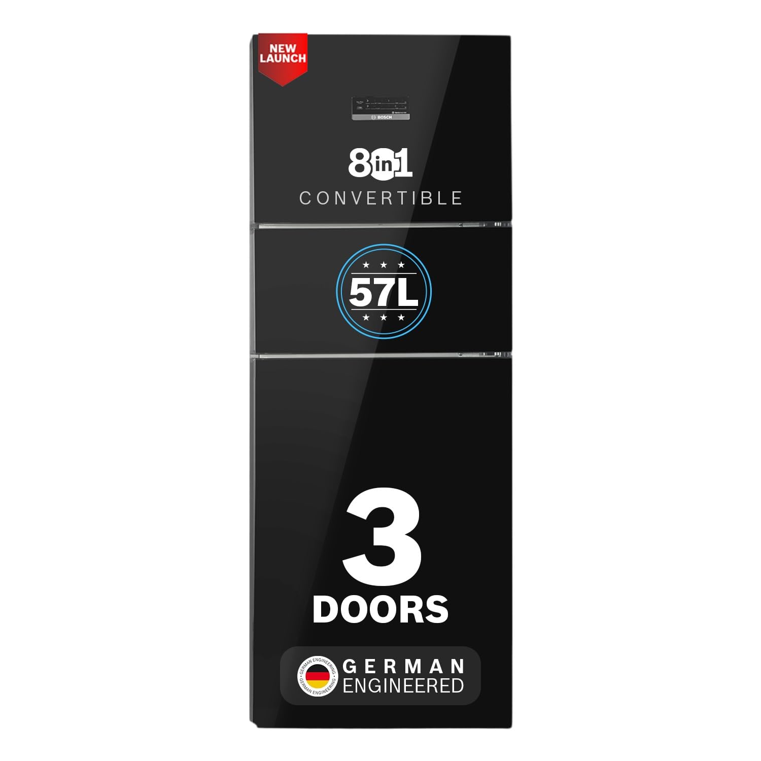 Bosch 335L Max Flex,3 Star,8 in 1 Convertible,Vario Inverter,Frost Free Triple Door Refrigerator,Black Pearl (CMC36K23VI)Interactive Display|18 Hrs Cooling Retention|Adaptive UI|Vita-Fresh Technology-image-41