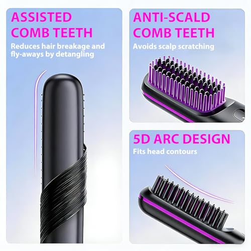 Cepillo alisador de cabello inalámbrico portátil Go Brush Pro miniatura 6