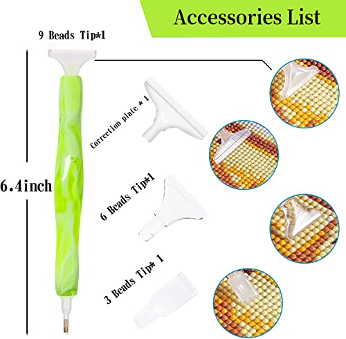 Rovyfota Diamond Painting Pen, Handmade Resin Diamond Painting Pens With Glue Clay And Various Tips, More Comfortable And Faster, 5D Diamond Painting Tools For Diamond Paintings Hobby (Yellow) #TOP1