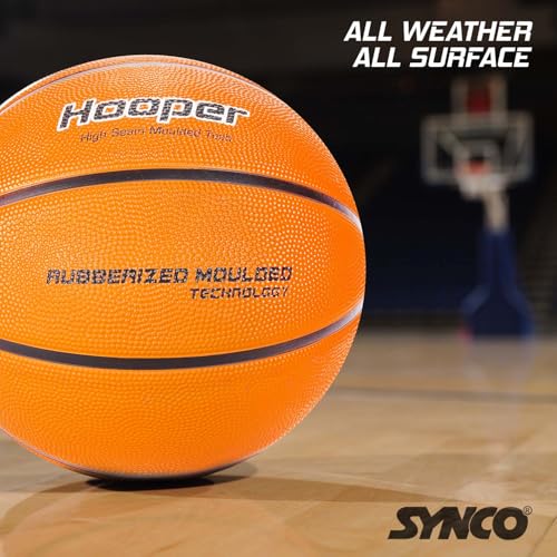 Image of Synco Hooper Basketball Size-7 | Men's Basketball | Moulded Technology | 8 Panel | Suitable for Indoor & Outdoor Games (Orange)