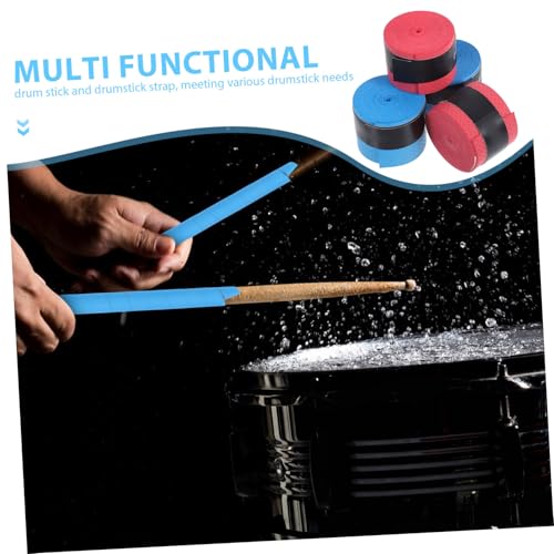 Abaodam 4Pcs Slip Drumstick Grip Tape Sweat Resistant Handle Wrap for Drumsticks Noise Dampening Easy Replacement Drumming Accessories miniatura 5