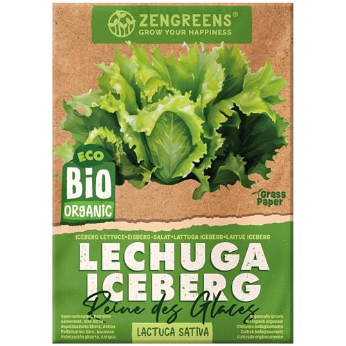 ZenGreens® - Semillas de lechuga icebergbio - verduras para cultivar fácilmente en el jardín, balcón o parterre elevado - hortalizas - ice queen