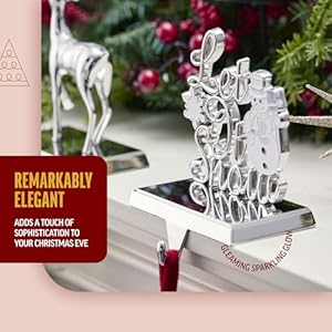 Klikel Stocking Holder - Let It Snow Christmas Stocking Hanger for Mantel - Metal Christmas Stocking Holder for Fireplace Mantle - Heavy Stocking Holder for Mantle with White Snowflake and Snowman Klikel Stocking Holder Let It Snow Christmas Stocking Hanger for Mantel Metal Christmas Stocking Holder for Fireplace Mantle Heavy Stocking Holder for Mantle with White Snowflake and Snowman