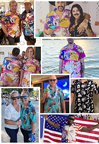 Alisister Hawaiian Funny Shirt Men Plus Size Shirts 90S Tropical Button Down Dress Short Sleeve Beachwear Holiday Travel Apparel Xxl #TOP6