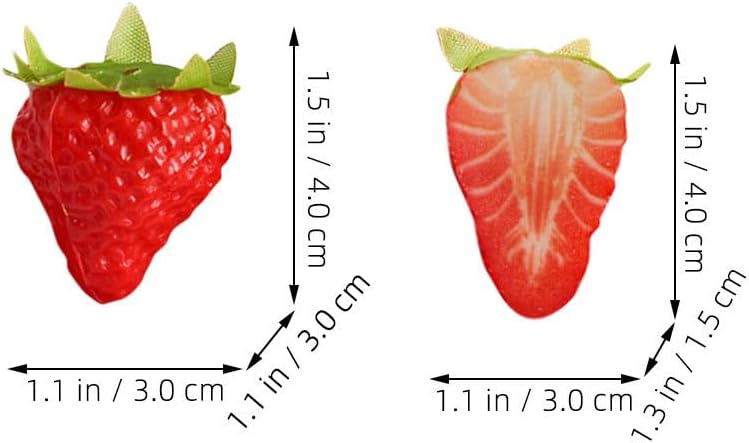 10pcs Artificial Strawberry Slices Lifelike Simulation Realistic Strawberry Artificial Fruits Fake Fruit Model Photography Props for Home House Kitchen Decoration Display Props Red