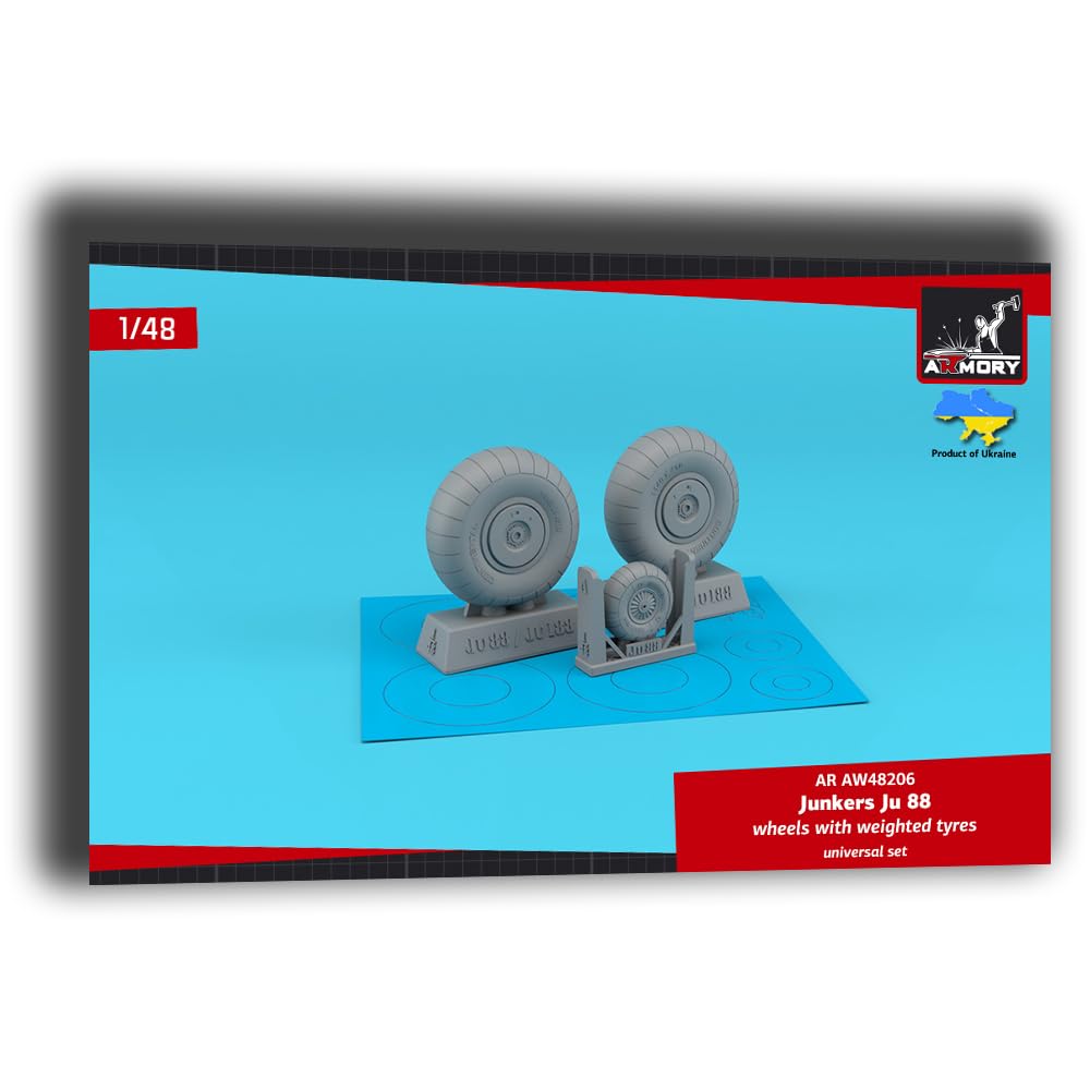 Kit roues Ju 88 1/48 Armory AW48206 avec pneus lestés pour maquette d'exception