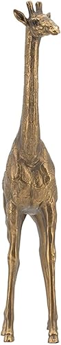 Miniatura 6 de A&B Home Estatua de jirafa hecha a mano, estatua dorada para decoración del hogar, 6 x 2 x 11 pulgadas