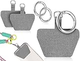 AOYEGIC 2 Stück Handykette Patches,Handy Tether Tabs,ohne Klebstoff Handytrageband Pads,Universelle phone Zubehör mit Metall Federverschluss Ring,Kompatibel mit den meisten Smartphones(grau)