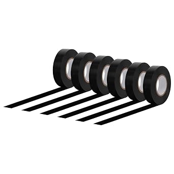 Amazon Basics Electrical Adhesive Tape, Insulating with Strong Adhesive, for Home DIY, Repairs, Electrical, Automotive and Equipment, 3/4 x 60', Black, 6-Pack