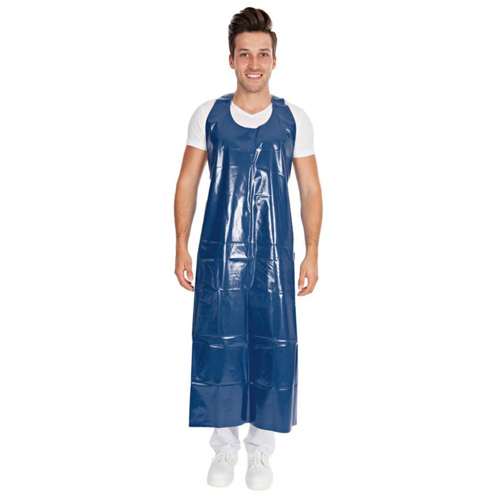 FRANZ MENSCH 50 Stück Hygostar Einwegschürzen ca. 60 my | LDPE, detektierbar, Packung, dunkelblau, L: 140cm, B: 75cm, Einwegschürzen, Plastikschürzen, Einmalschürzen
