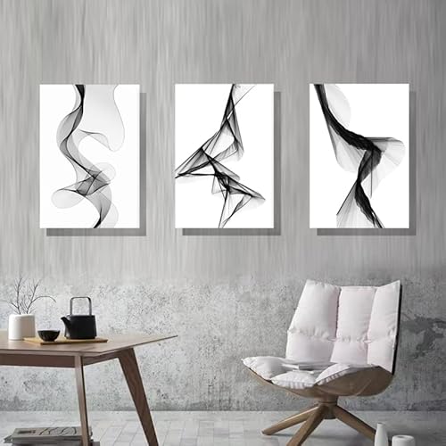 Jgshjf 3 Pieces Canvas Wall Art Wall Decor For Bedroom Gray Blue And White Abstract Wall Art For Living Room Painting Pictures Modern Home Decor Print Poster Hanging Artwork (12X16) #TOP2