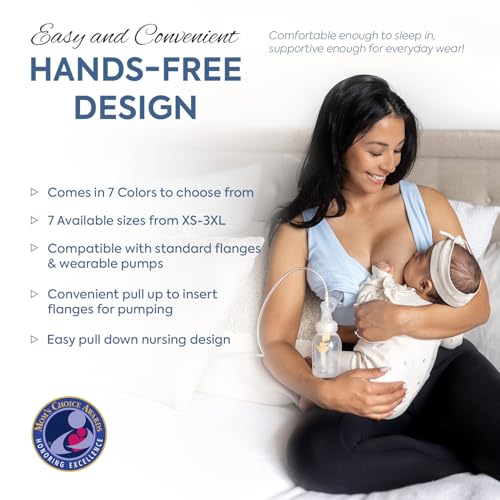 Everyday Luxe Nursing & Hands-Free Pumping Bra - Nursing and Pumping Bra Fits All Standard Pump Flanges and Wearable Pumps2