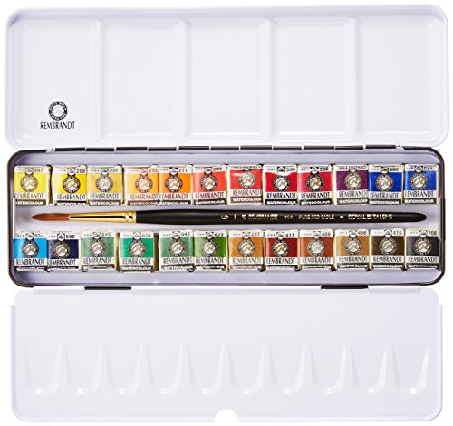 (未使用･未開封品)　ターレンス 固形水彩絵具 レンブラント透明水彩 24色セット T.05M8624 ハーフパン sdt40b8 Amazon | ターレンス 固形水彩絵具 レンブラント透明水彩 24色セット T