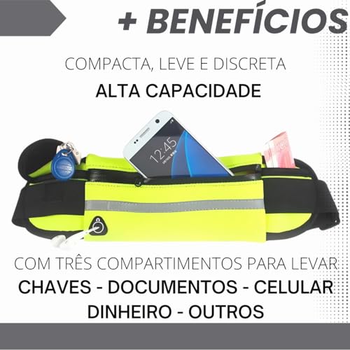 Pochete Esportiva Porta Celular Garrafa Documento Antifurto Fitness Impermeável Prova D'água Neopre