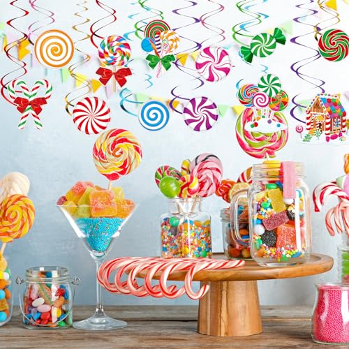 54 Pcs Candy Hanging Swirls Decorations