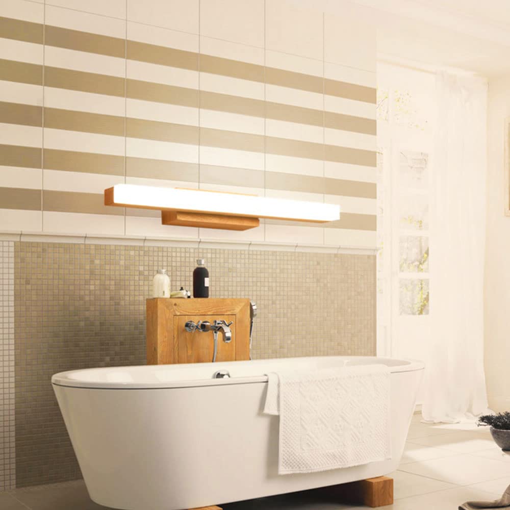 Luz Neutra 4000K Lámpara De Pared Para Espejo De Maquillaje - Aplique Interior De Baño - Iluminación De Montaje En Madera Maciza
