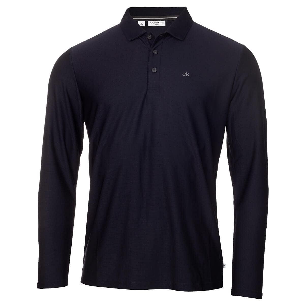 Calvin Klein Mens L/S Central Polo Shirt - Navy - M