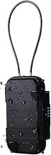 Beach Lock Box, Four Digit Password Case, 9.84x6.3x2.56 Inches, Portable Security Storage, Removable Chain Feature, Personal Item Safe for Workplace and Outdoor Sports, Black