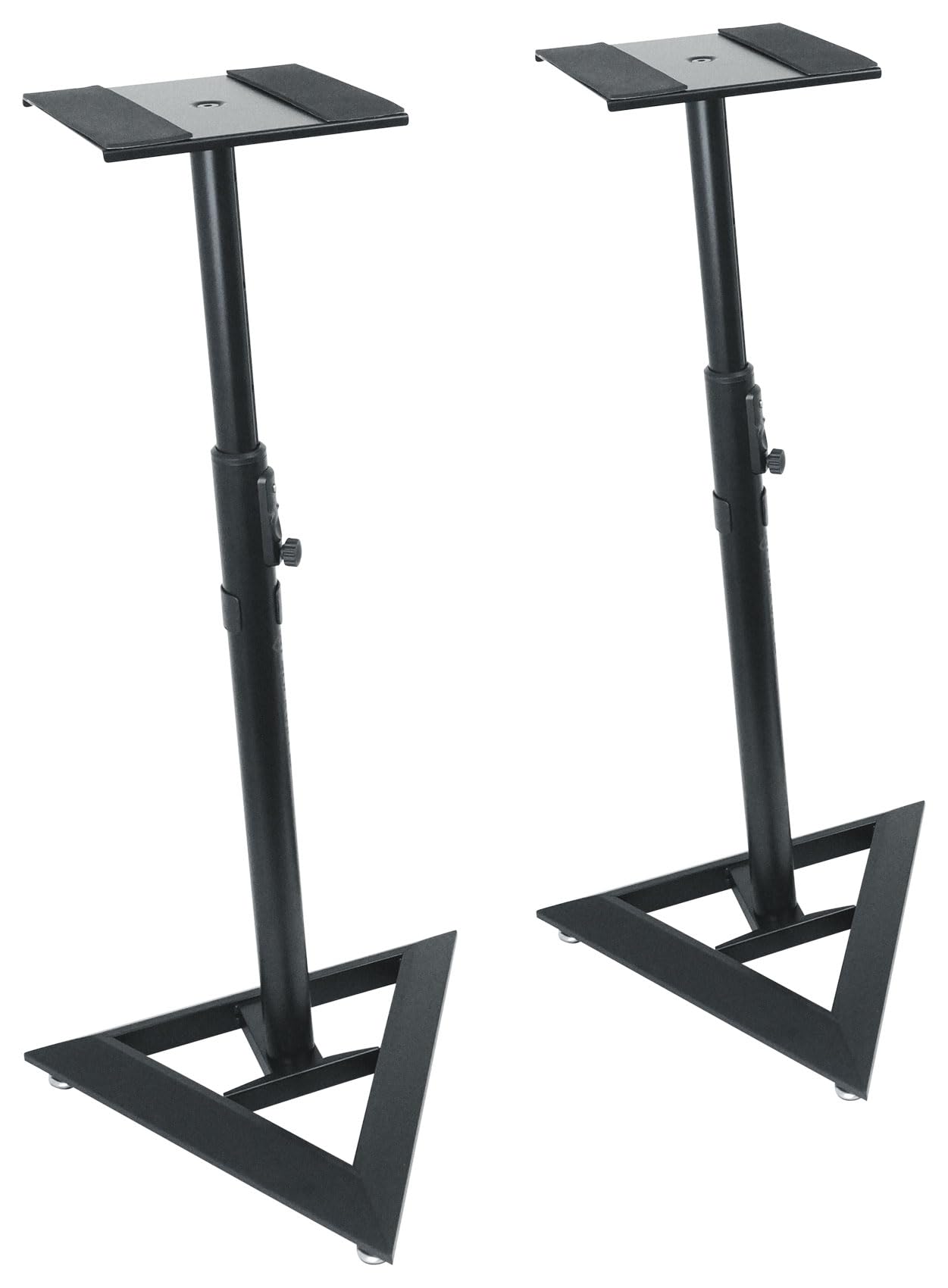 Rockville RSM3 - Coppia di supporti per altoparlanti per monitor da studio, base robusta, pulsante, senza perni, altezza regolabile, Air Assist, ideale per casa, studio