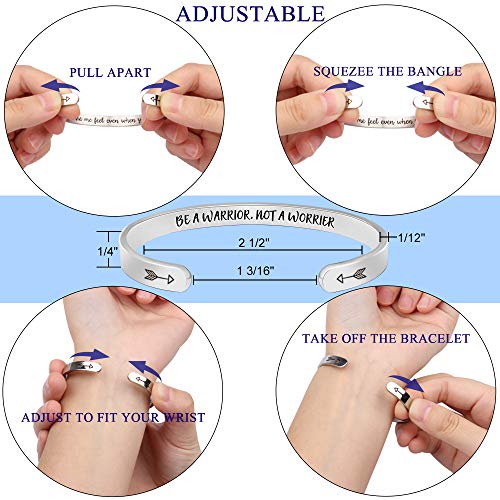 Btysun Bracelets for Women Mothers Day Bracelet Gifts from Daughter Inspirational Gifts for Women Graduation Gifts for Her Motivational Birthday Cuff Bangle Friendship Personalized Mantra Jewelry…