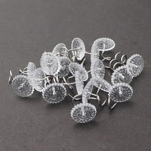 Caishun 60PCS 0.39 Inch Transparent Padded Studs Decorative Pin Headliner Sofa Cushion Holder Fitted Sheet Pin Furniture Pin