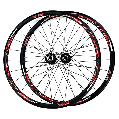 ZFF 700C Paire De Roues Velo Route Route De Cyclo-Cross Frein À Disque Roue Frein V/C Paroi Double Libération Rapide 7 8 9 10 11 Vitesse Roue Libre 24 Trous...
