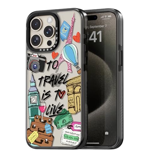 Coque iPhone 15 Pro Max noire mignonne et antichoc pour voyage